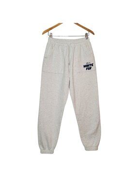 White Fox Vol.3 Women's Light Gray Sweatpants Elastic Waist Pockets Size S